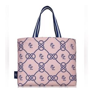 NWT Estée Lauder Pink Nautical Canvas Beach Tote Travel Bag